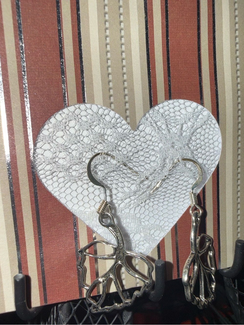 Silver-Tone Leaf Dangle Earrings